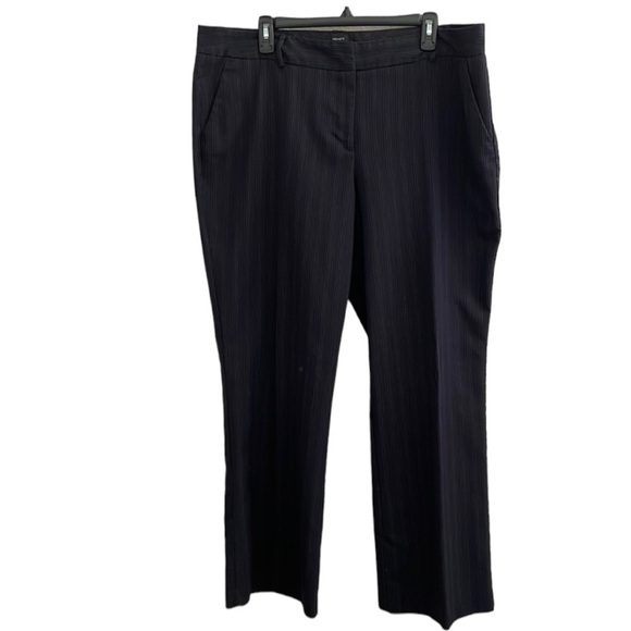 attention Pants - EUC WOMENS ATTENTION DRESS PANTS PLUS SIZE 18 black w/ navy blue pinstripes 1A 